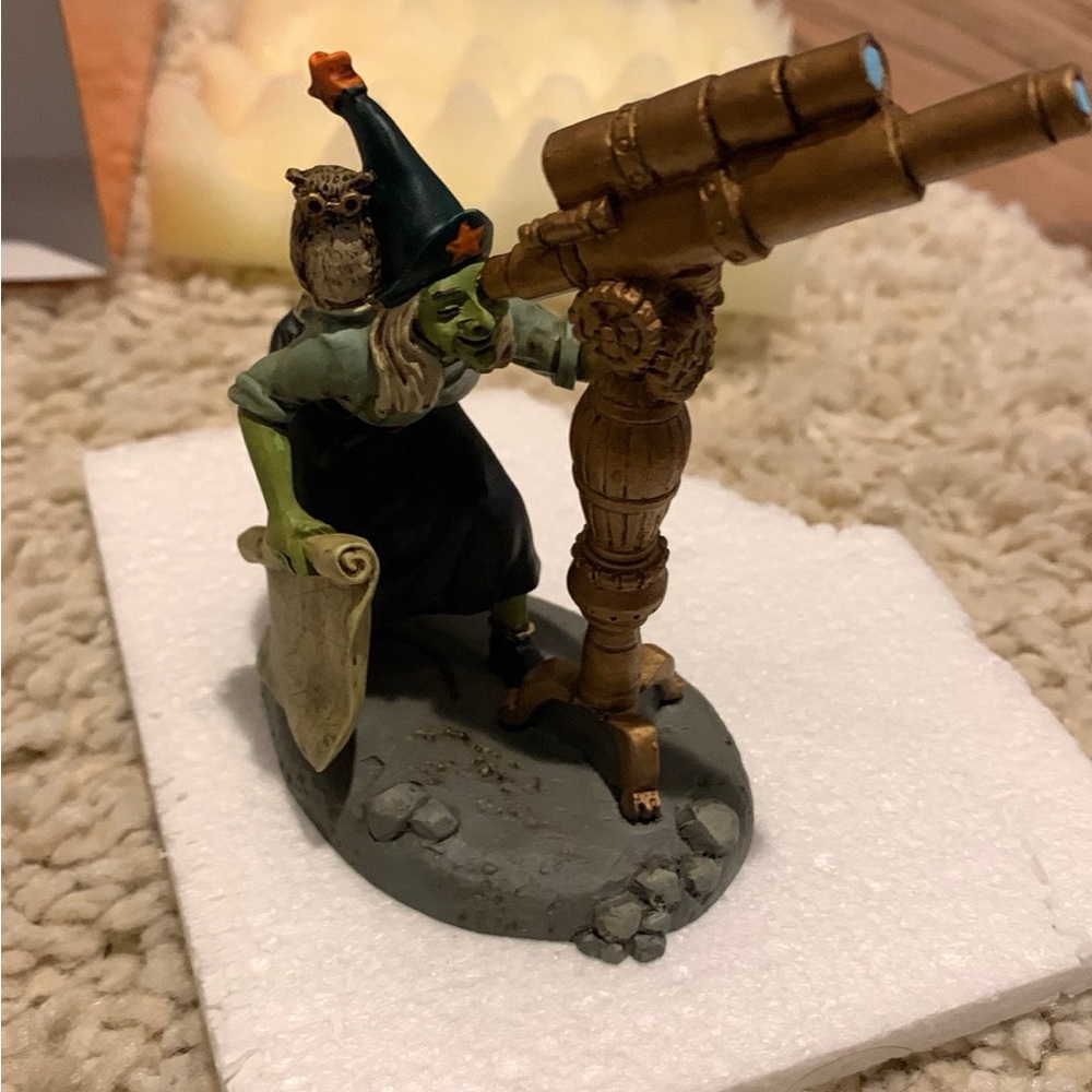 Department 56 Witch Watch Figurine - Green and Gold Accents - Picture 3 of 5